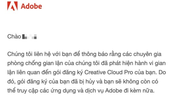 Người dùng Việt dùng Adobe bản quyền vẫn bị khoá tài khoản
