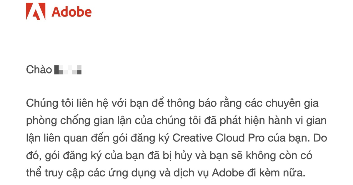 Người dùng Việt dùng Adobe bản quyền vẫn bị khoá tài khoản